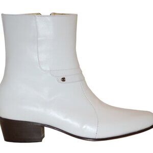New Luciano White Leather Elvis Tribute Entertainer Boots